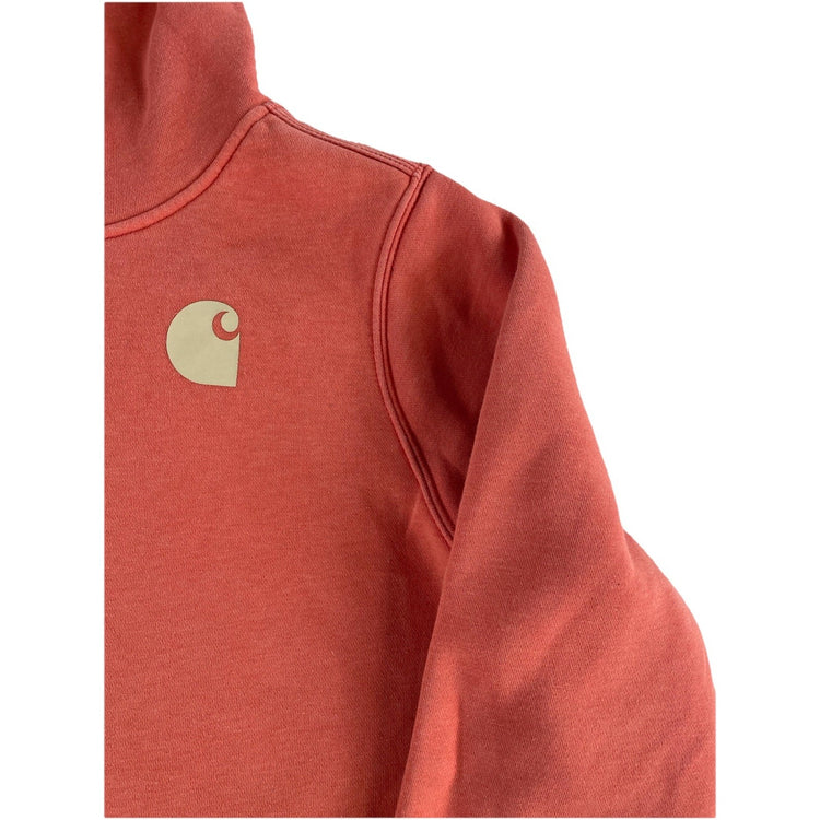 Girls Carhartt Pink Relaxed Fit Logo Sleeve Pullover Hoodie Size Xl