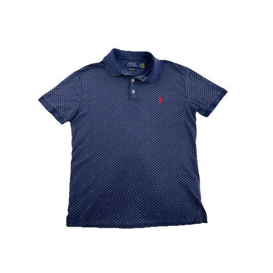 Mens Polo Ralph Lauren Size Small Navy Blue Anchor Print Collared Shirt