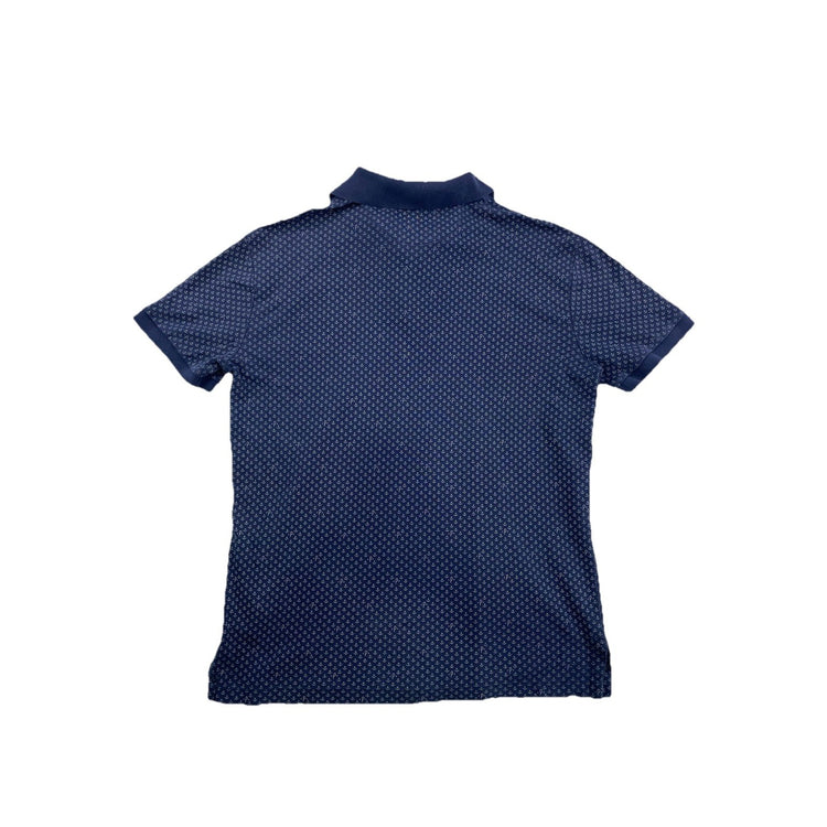 Mens Polo Ralph Lauren Size Small Navy Blue Anchor Print Collared Shirt