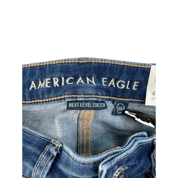 Womens American Eagle Next Level Stretch High-Rise Jegging Blue Jeans Size 4 27w