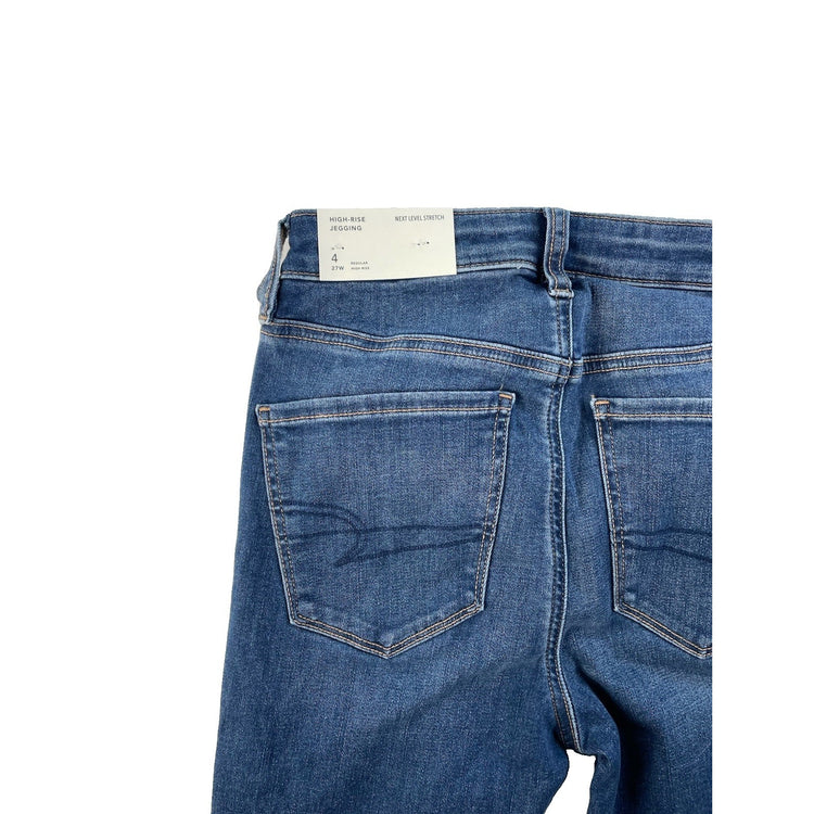 Womens American Eagle Next Level Stretch High-Rise Jegging Blue Jeans Size 4 27w
