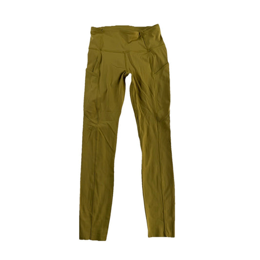 Womens Lululemon Size 4 High-rise Gold Leggings With Pockets