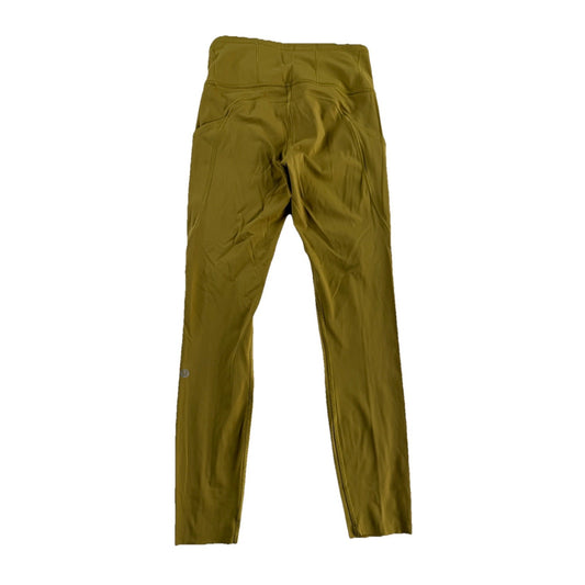 Womens Lululemon Size 4 High-rise Gold Leggings With Pockets