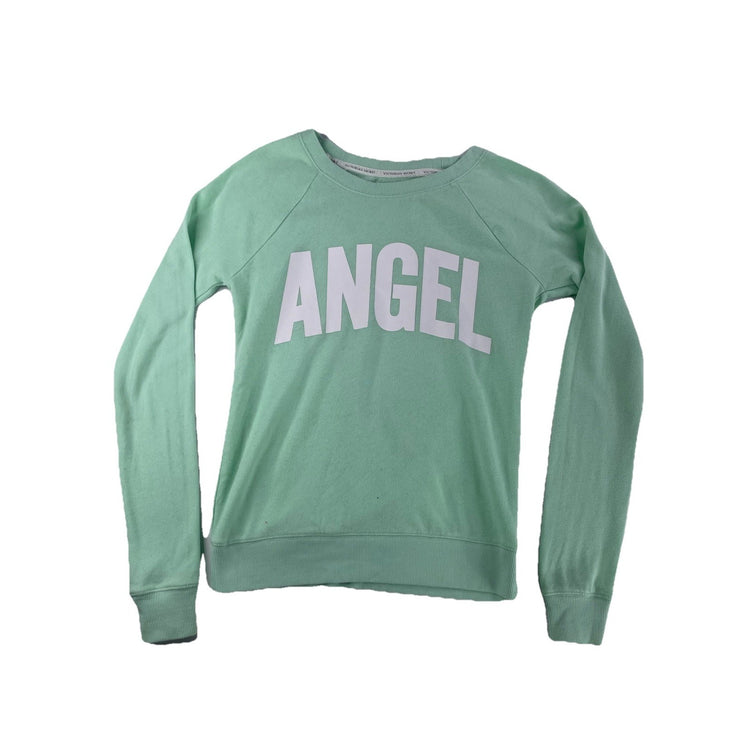 Womens Victoria’s Secret Mint Green ‘ANGEL’ Crewneck Sweater Size XS