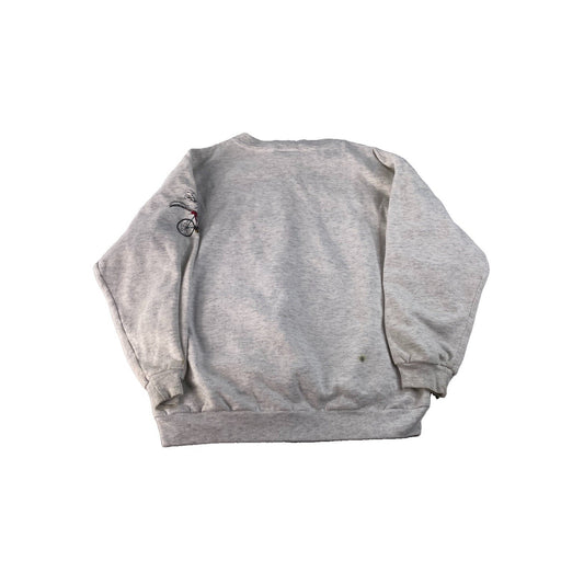 Mens Vintage Northern Getaway Sweatshirt Men's Gray Frog Cycling Graphic Size S