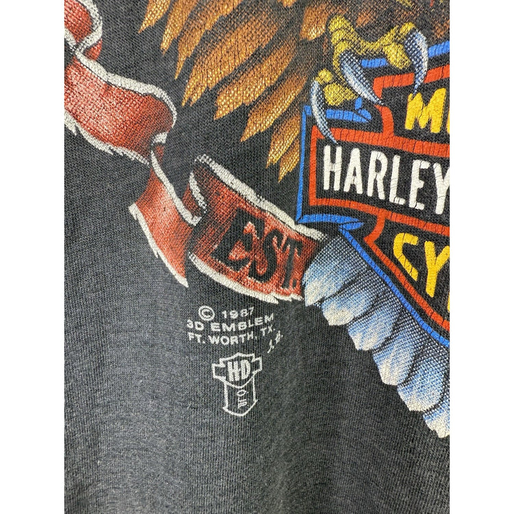 Vintage 1987 Harley Davidson 3d Emblem T-shirt
