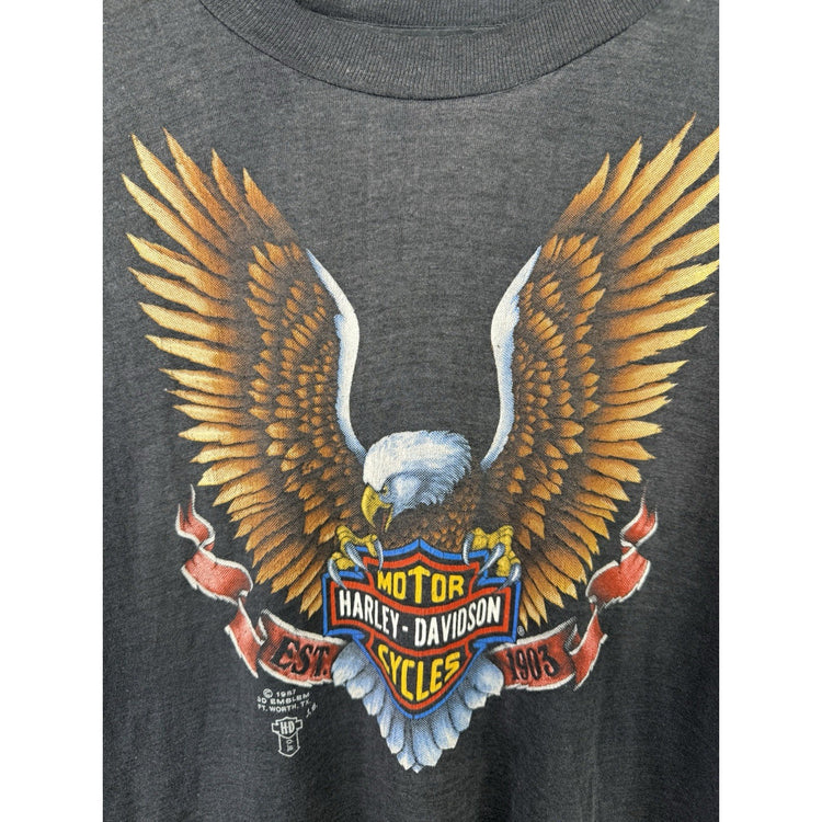 Vintage 1987 Harley Davidson 3d Emblem T-shirt