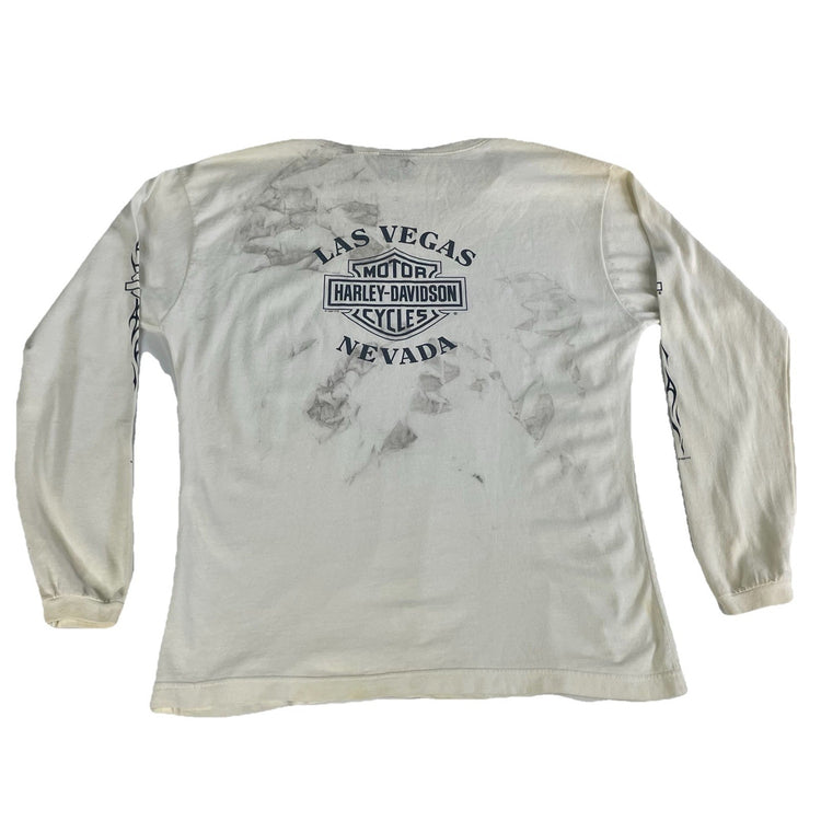 Mens Harley Davidson Motorcycle White Las Vegas Nevada Longsleeve Shirt Size Xl