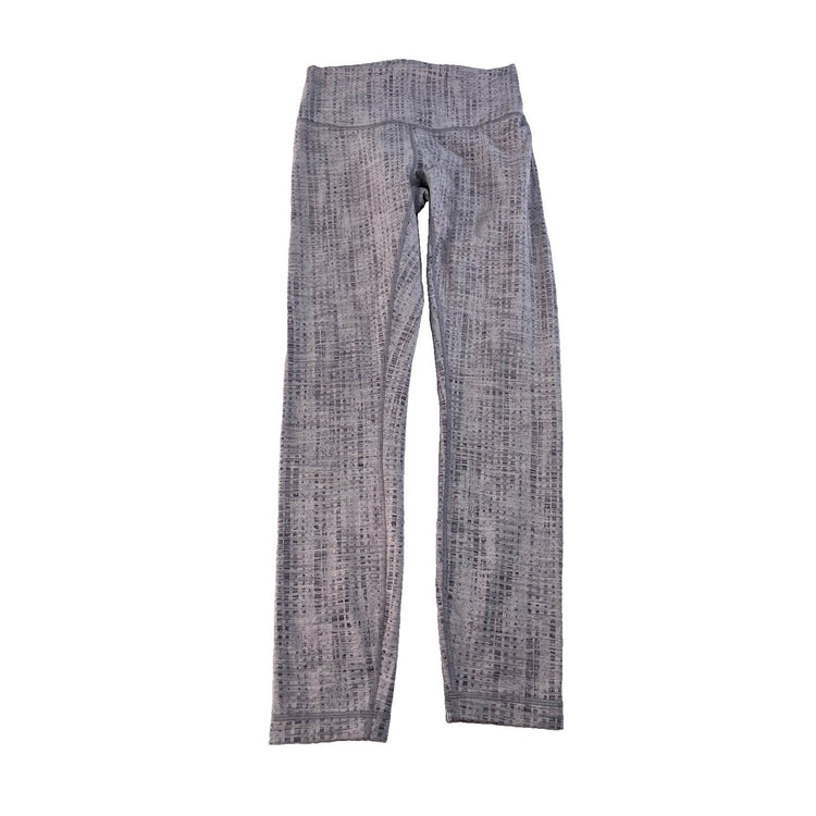 Women's Lululemon Athletic Leggings, Grey/White Abstract Textured Print Size 6