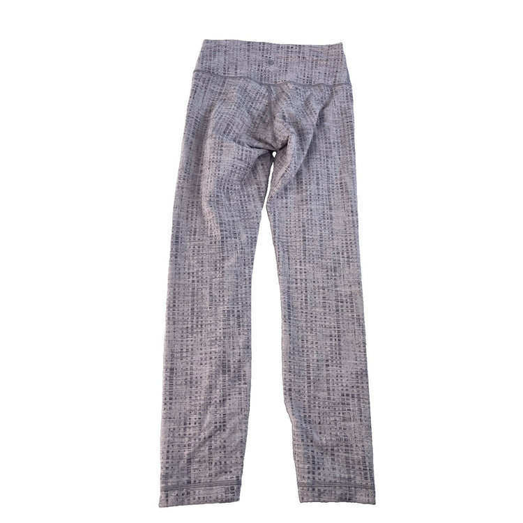 Women's Lululemon Athletic Leggings, Grey/White Abstract Textured Print Size 6