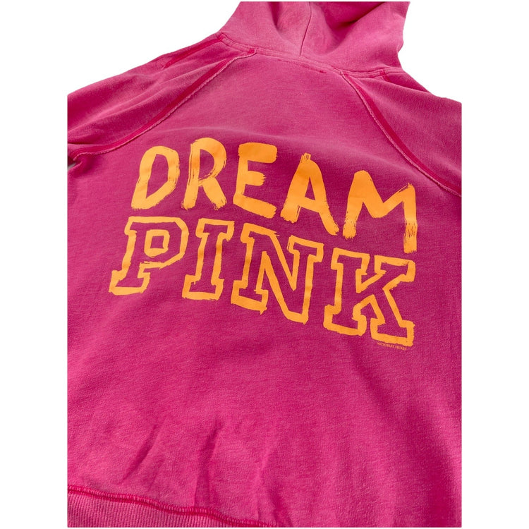 Womens Y2k PINK Victoria Secret T.O.E. Pink V Neck Hoodie Size S