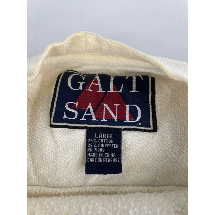 Mens Vintage Galt Sand Sun Valley Idaho White Crewneck Sweater Size Large