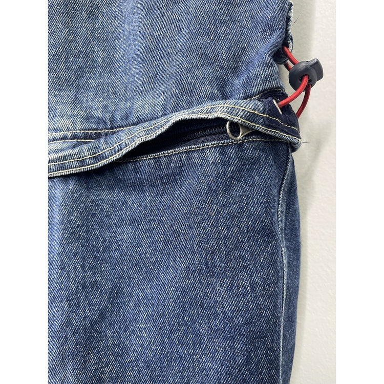 MENS VINTAGE BUGLE BOY Baggy JORTS DENIM ZIP Blue CARGO SHORTS Y2K SKATE 38x34