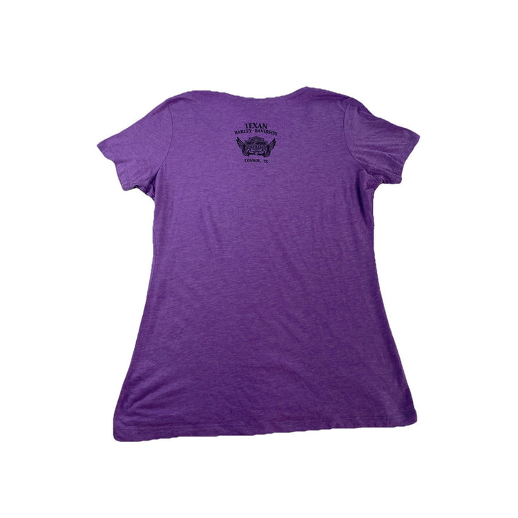 Womens 2017 Harley Davidson Purple V Neck T Shirt Size 2XL