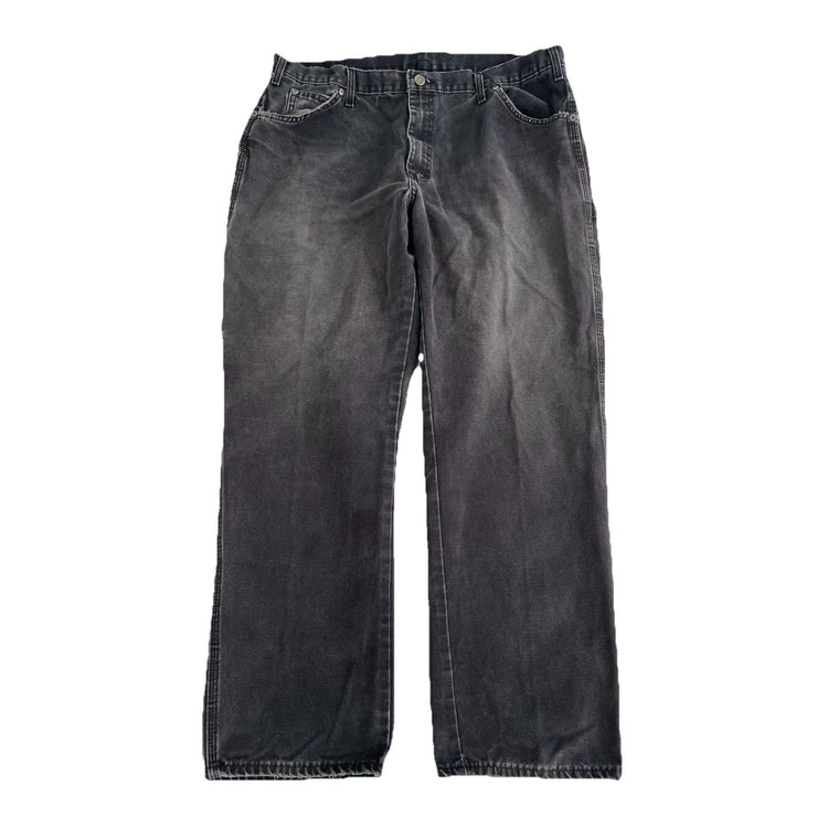 Mens Genuine Dickies Dark Wash Black Relaxed Fit Canvas Carpenter Pants