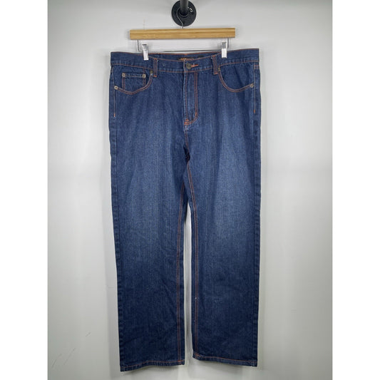 Rare Ed Hardy Skull Rhinestones Baggy Y2K Jeans 41x33 Skulls Heart Embroidered