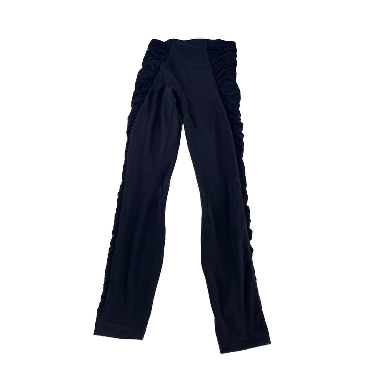 Womens Lululemon Black High Rise Ruched Side Seam Yoga Leggings SIZE 6