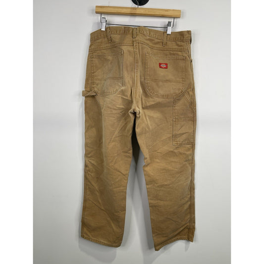 Mens Dickies Khaki Carpenter Work Pants 34x30