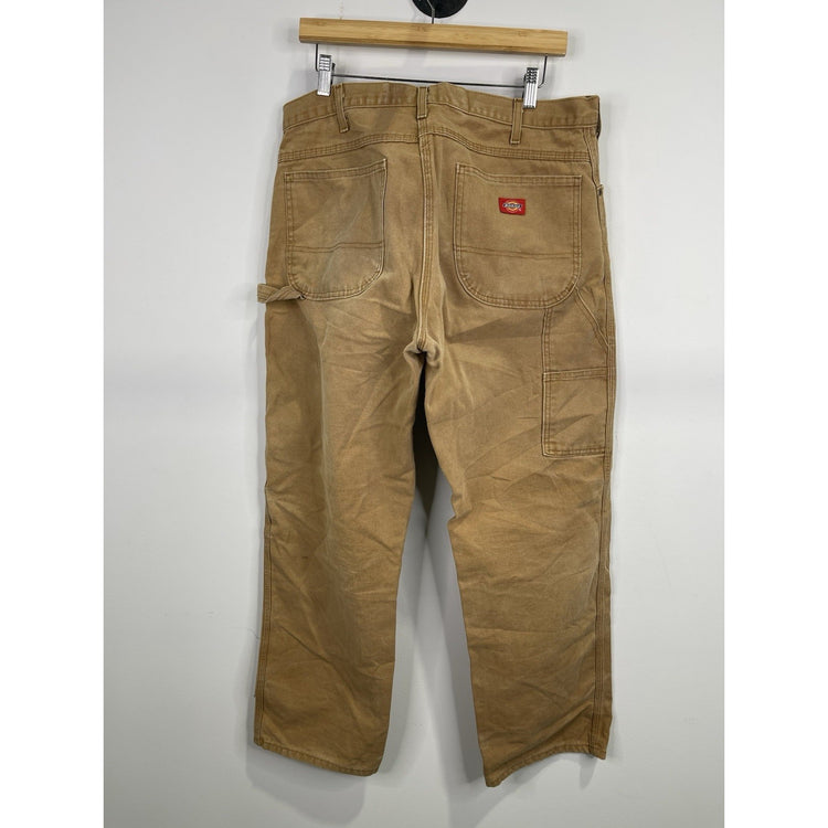 Mens Dickies Khaki Carpenter Work Pants 34x30