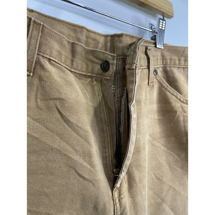 Mens Dickies Khaki Carpenter Work Pants 34x30