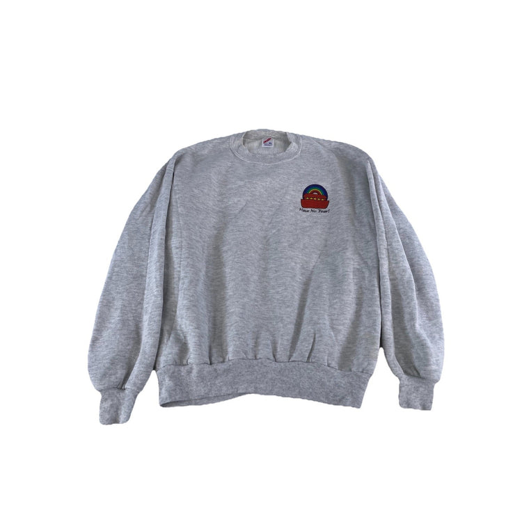 Mens Rainbow ‘Have No Fear’ Gray Crewneck Sweater Size XL