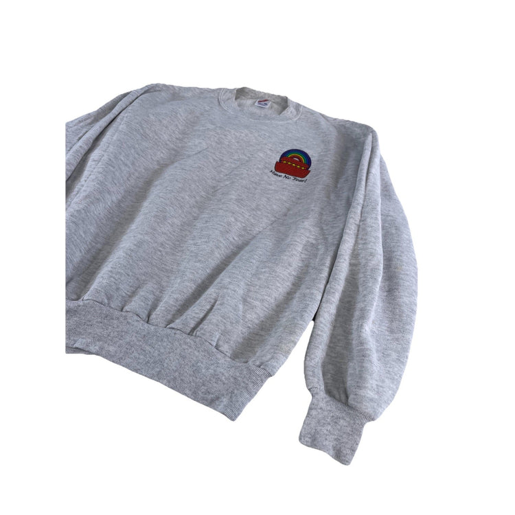 Mens Rainbow ‘Have No Fear’ Gray Crewneck Sweater Size XL