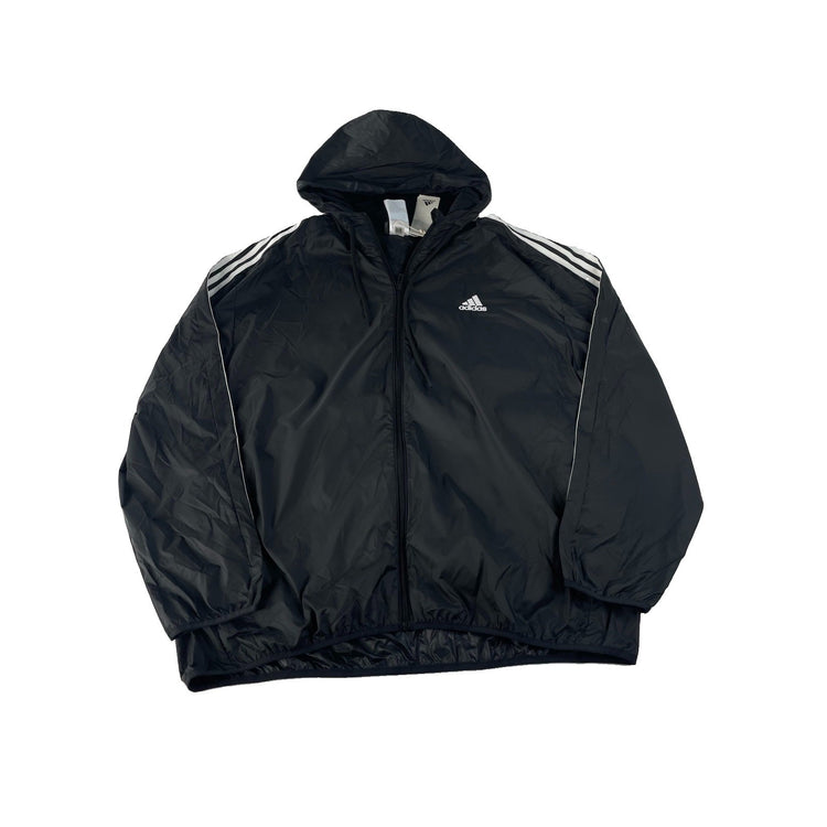 Mens Adidas Black Windbreaker Zip Up Jacket Size 2XL
