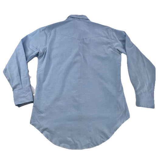 Mens Vintage Wrangler Western Pearl Snap LongSleeve ButtonUp Shirt Size 16 1/2