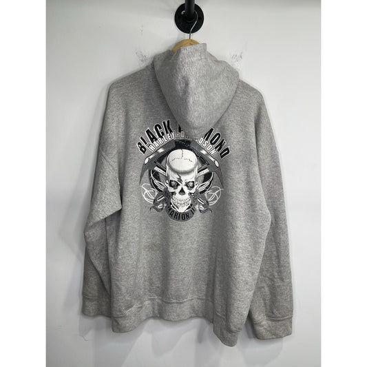 Men’s Gray Vintage 2000s Black Diamond Harley Davidson Hoodie Sz XL