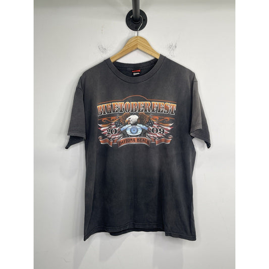 Men’s Vintage Hot Leathers Biketoberfest 2009 Daytona Beach Graphic T Shirt Sz L