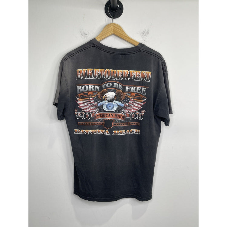 Men’s Vintage Hot Leathers Biketoberfest 2009 Daytona Beach Graphic T Shirt Sz L