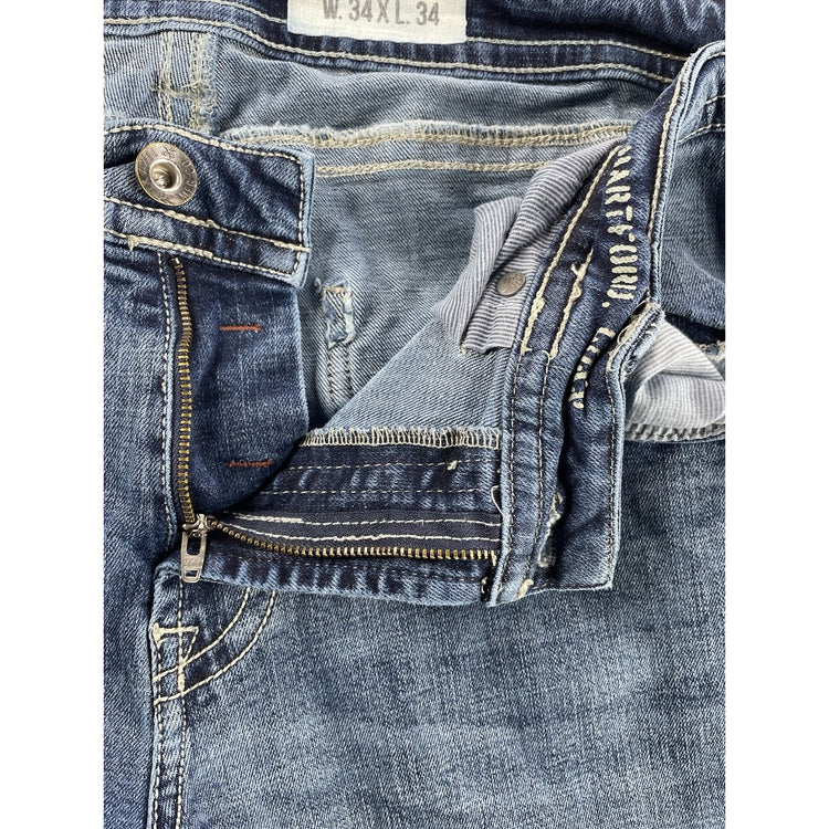 Mens TK AXEL Slim Bootcut Denim Blue Jeans Size Size 40x30