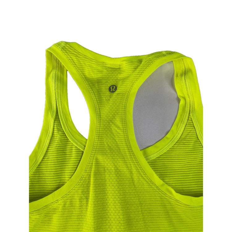 Women's Lululemon Ribbed Racerback Tank Top Neon Yellow Size 6