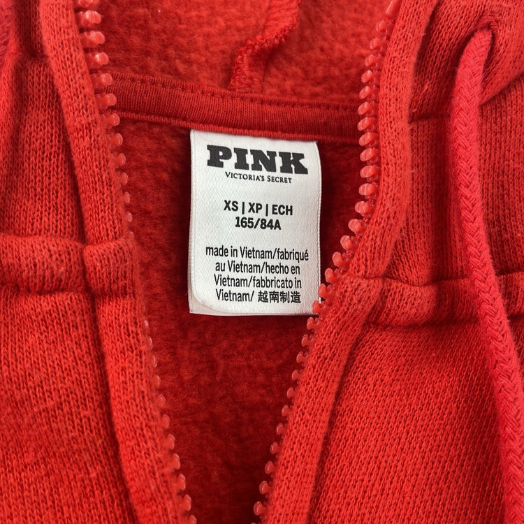 Womens Victoria’s Secret PINK Red Zip Up Jacket Size XS