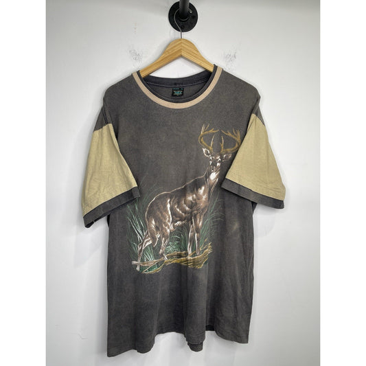 Vintage White Tail Buck T-shirt Size Xl