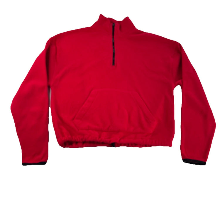 Womens Victoria’s Secret PINK Red Fleece Quarter Zip Sweater Size XS