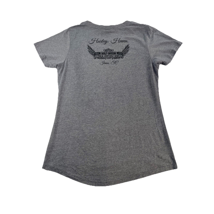 Womens Harley Davidson Basic Gray Tee Size M