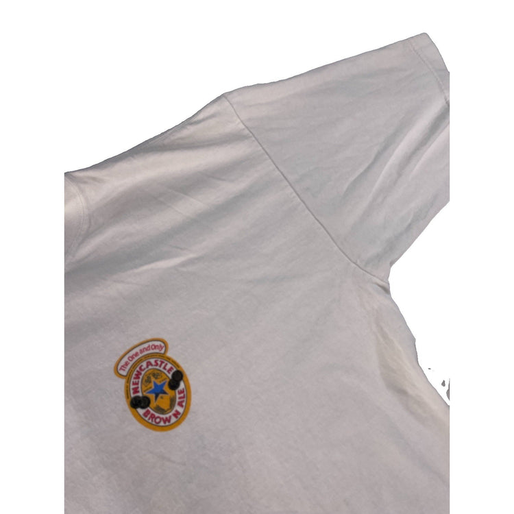 Men’s All Sport White ‘Newcastle Brown Ale’ Graphic T Shirt Size XL