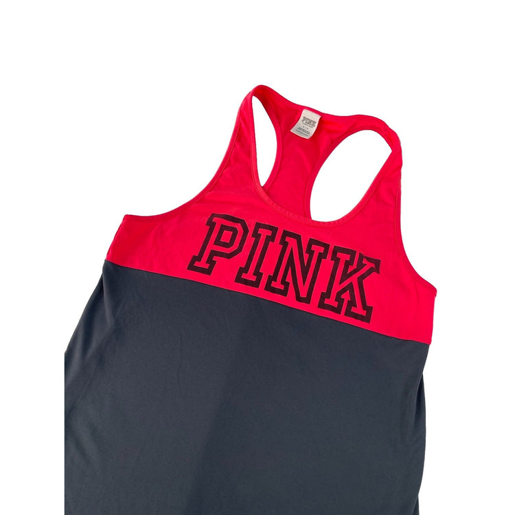 Womens PINK Victorias Secret Pink & Gray Tank Top Size Large