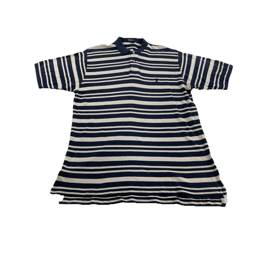 Mens Polo Ralph Lauren Size XL Striped White & Navy Blue Polo