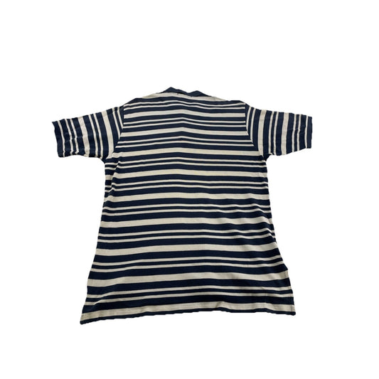 Mens Polo Ralph Lauren Size XL Striped White & Navy Blue Polo