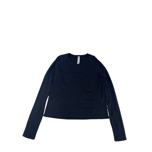 Womens Lululemon Black Long Sleeve Thumbhole Running Workout Top Size 14