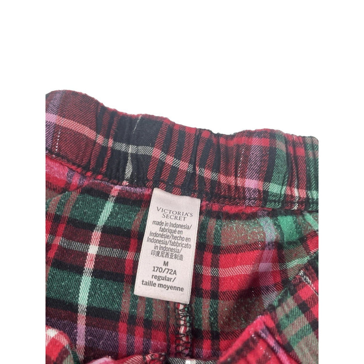 Womens Victorias Secret Red & Green Plaid Sleep Pants Size Medium
