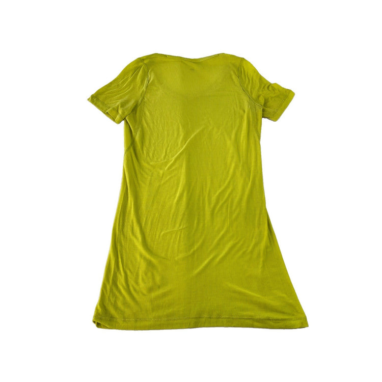 Women's Lululemon Ribbed V-Neck Athletic T-Shirt Lime Green Size L