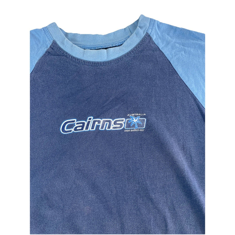Mens Vintage Sun Prints Blue “Cairns Australia” T-Shirt Size L