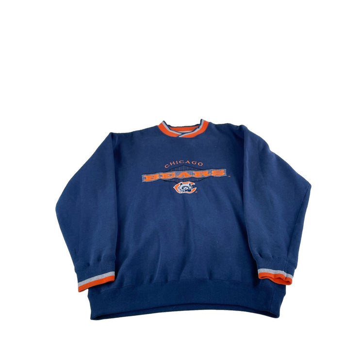 Mens Vintage Starter Chicago Bears Crewneck Sweatshirt Navy Blue Size L