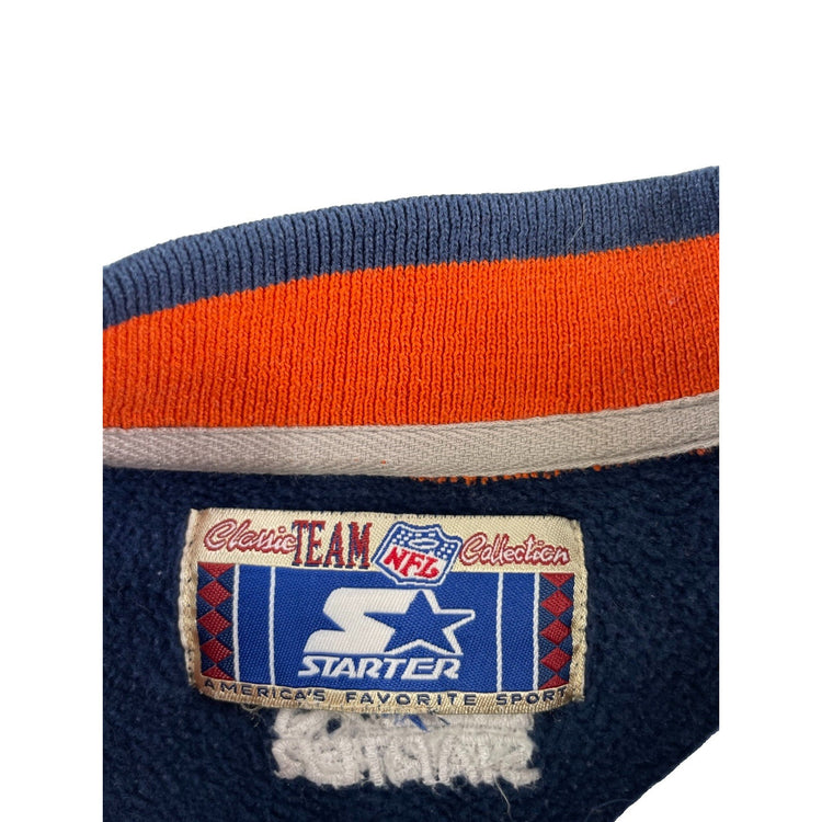 Mens Vintage Starter Chicago Bears Crewneck Sweatshirt Navy Blue Size L