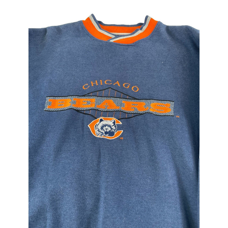 Mens Vintage Starter Chicago Bears Crewneck Sweatshirt Navy Blue Size L