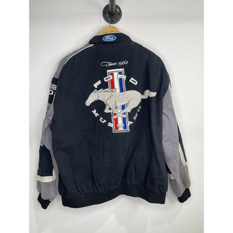 Mens Ford Mustang Button Bomber Jacket Sz XL