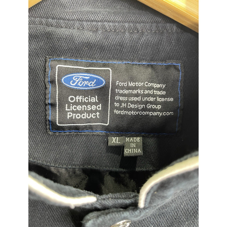 Mens Ford Mustang Button Bomber Jacket Sz XL